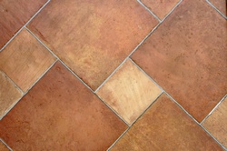 Terracotta tiles shown on a diagonal.